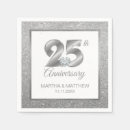 Search for 25th anniversary napkins Glitter
