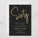 Search for black and gold 60th birthday invitations Script