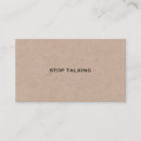 Search for funny business cards stop talking