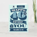 Search for men 40th birthday cards Blue