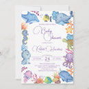 Search for ocean animals baby shower invitations Jellyfish