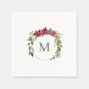 Search for monogram christmas napkins Wreath