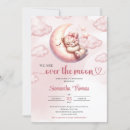 Search for we are over the moon invitations Watercolor