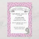Search for nine year girl birthday invitations 9 years old
