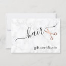 Search for hair stylist business gift certificates White