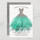 Search for silver and green sweet 16 invitations Glitter