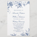 Search for vintage wedding programs Toile de jouy
