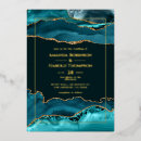 Search for teal turquoise and gold wedding invitations Geode