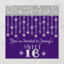 Search for purple butterfly sweet 16 invitations Girls