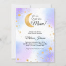 Search for pink and blue baby shower invitations Moon and stars