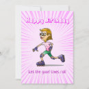 Search for roller skating birthday cards Pink