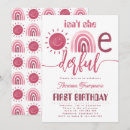 Search for sunshine birthday invitations Pink rainbow