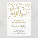 Search for gold and white birthday invitations Surprise party