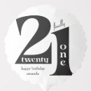 Search for 21st birthday balloons Typography