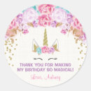 Search for unicorn birthday stickers Pink gold