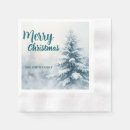 Search for blue christmas napkins Pine tree