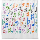 Search for music shower curtains Musical notes