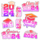 Search for class of 2024 stickers Bold typography