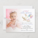 Search for purple 1st birthday invitations One silly goose