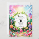 Search for rainbow candy land invitations Colorful