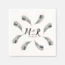 Search for palm leaf napkins Black and white