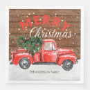 Search for vintage christmas napkins Vintage red truck