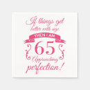 Search for 65th birthday napkins Humor