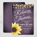 Search for rustic purple sunflower wedding invitations String lights