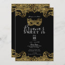 Search for black and gold masquerade party invitations Vintage