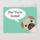 Search for pug birthday invitations Cute