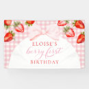 Search for berry first birthday party signs Watercolor strawberry