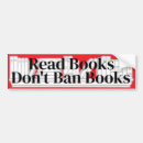 Search for read banned books bumper stickers Library