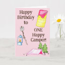 Search for camper birthday cards One happy camper