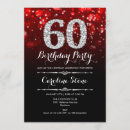 Search for black red silver birthday invitations Glam