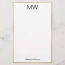 Search for black and white stationery paper Initials