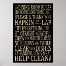 Search for kitchen rules posters Black