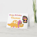 Search for dinosaur 4th birthday cards Cute