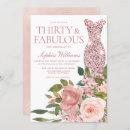 Search for pink and gold 30th birthday invitations Thirtieth