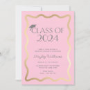 Search for pink and gold graduation invitations High school graduation