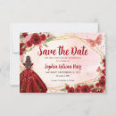 Search for red gold save the dates Quinceañera