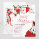 Search for red gown invitations Mis quince anos