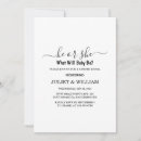 Search for black white gender reveal invitations Simple