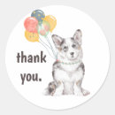 Search for dog thank you stickers Birthday party