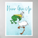 Search for frog posters Never give up