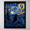 Search for starry night cat posters Funny