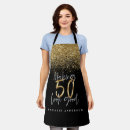Search for 50th birthday aprons Gold