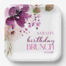 Search for violet floral plates Birthday party
