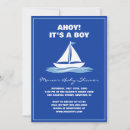 Search for beach baby boy shower invitations Blue and white