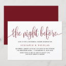 Search for burgundy rehearsal dinner invitations The night before