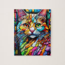 Search for art glass puzzles Cat